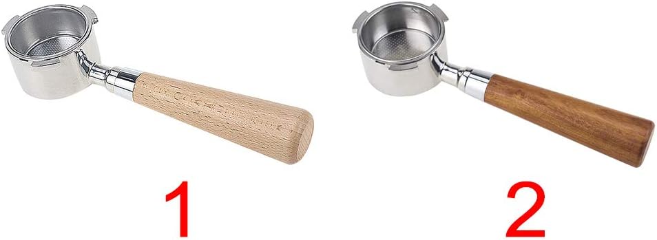 Bottomless Portafilter 51mm Hotel Replacement Parts Wood Handle Portable sy Clean Strainer for Coffee Machines Home Filter Basket Professional Stainless Steel Kitchen Tool(1)