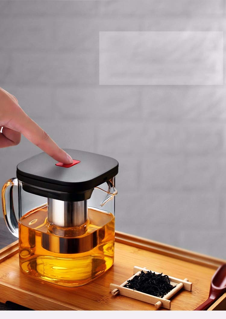 Teekanne für 2 Tassen Glas Teapot Heisse und kalte Getränke Caffee 1100ml