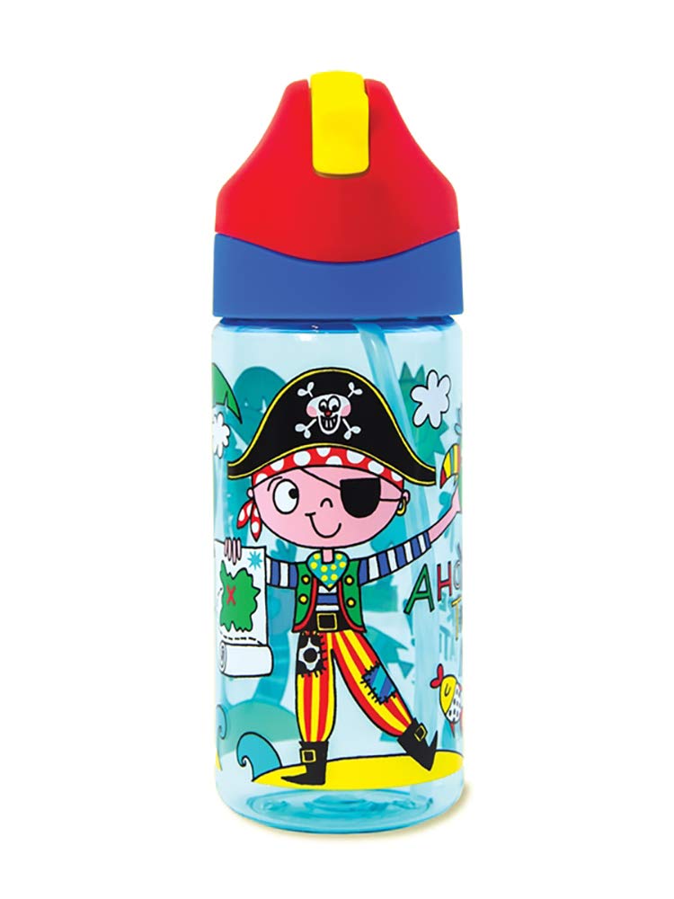 Rachel Ellen Designs - Childrens PIRATE Drinks Water Bottle - Captain Pilchard - Ahoy There Matey! - Kids Drinks School Gym Bike - BPA FREE
