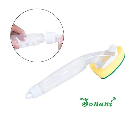 Sonani 1 Pc Kitchen Sink Dish Soap Dispensing Brush and Cleaning Scrubber
