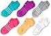 adidas Kids-Girl's Superlite No Show Socks (6-Pair), Shock Pink/Shock Mint/Heather Grey/Glow Orange/WHI, Medium