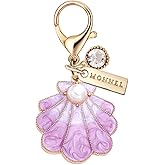 MONNEL MC398 Little Shell Lobster Clasp Charm for Women with Velvet Bag (Purple,1 Piece)