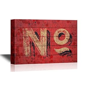 Canvas Wall Art - Graffiti with The Letters No - Gallery Wrap Modern Home Art | Ready to Hang - 12x18 inches