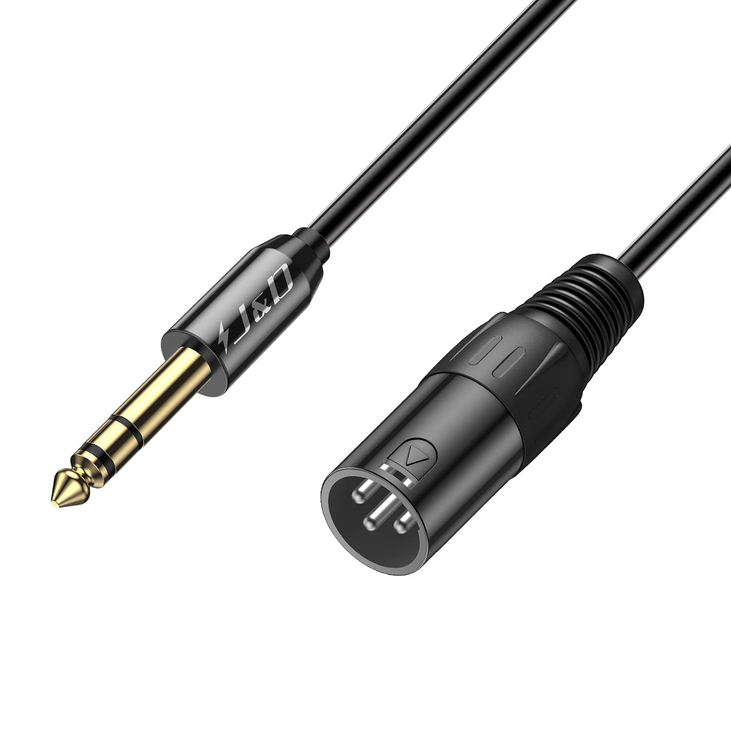 J&D 1/4 to XLR Cable, Gold Plated Heavy Duty TRS 6.35mm (1/4 inch) to XLR Male to Male Balanced Interconnect Cord for Speaker, Condenser, Mic, Mixer, AMP, 0.9 meter