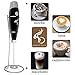 Milk Frother - Coffee Frother Set - Electric Handheld Milk Foamer Frother Wand - Hot Chocolate Coconut Almond Soy Milk Frother With Stand - 16 Coffee Latte Art Stencils and Cocoa Powder Mesh Shaker