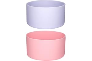 HEYSKAY 2pcs Protective Flask Silicone Boot Base 32oz 40oz for Hydro Flask Water Bottle Accessories Yeti, Iron Flask More Brands Stainless Steel Bottles (‎Fog/Pink)