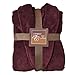 TONY AND CANDICE Men's Fleece Bathrobe Long Shawl Collar Plush Robe (Burgundy, XL)