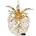 Matashi Home Decorative Tabletop Showpiece 24K Gold Plated Mini Pineapple Ornament Home Decor Gift for Christmas, Valentine's Day, Thanksgiving (Gold - Clear Crystals)