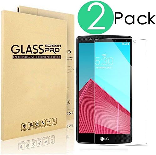 (2 Pack) LG G4 Tempered Glass Screen Protector, Vinso Tech Premium Tempered Glass,9H Hardness,2.5D Curved Edge,Ultra Clear Transparency,Bubble Free,Anti-Scratches