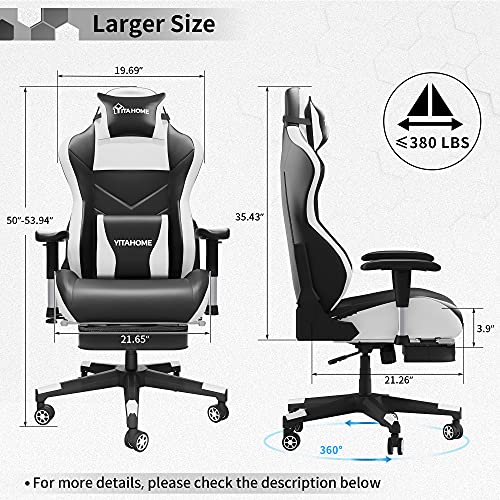 YITAHOME Massage Gaming Chair with Footrest 350lbs Heavy Duty Ergonomic