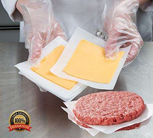 MM Foodservice Patty Paper, Pack of 1000 Dry Waxed Sheets, 4.75in x 5in, Perfect for Hamburger Patties, Cheese
