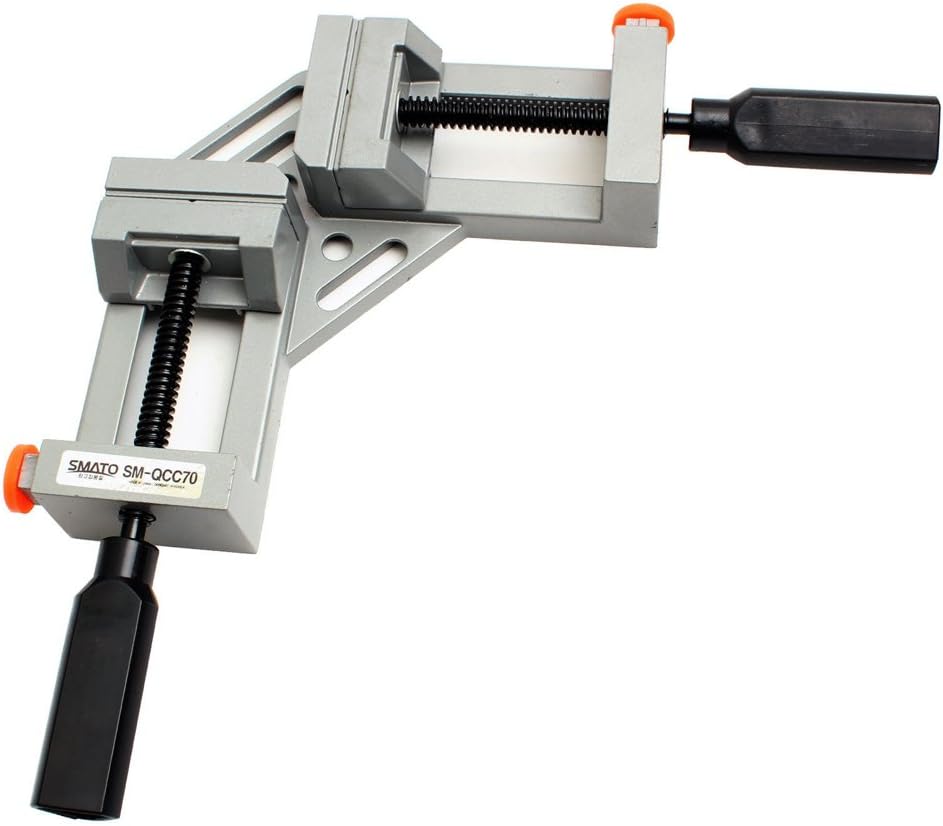 SMATO Right Angle Corner Clamp Aluminum 360 Degree for Woodworking Welding Doweling Aquarium Cabinet Frame Water Tank