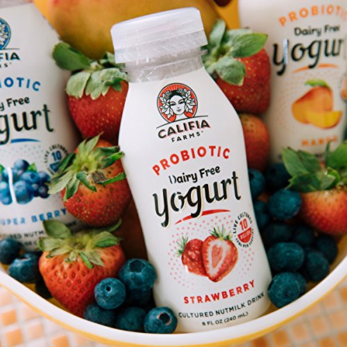 Califia Farms Strawberry Probiotic Drinkable Yogurt, 8 Oz (Pack of 8