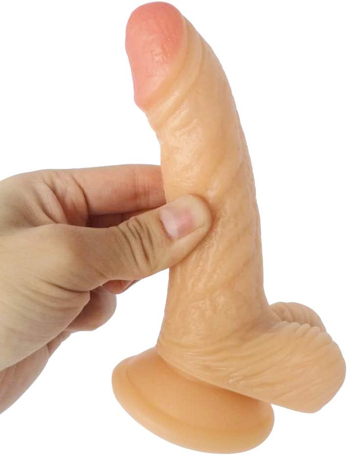 Suction Cup Massaging Wand 6" Slim Toys Flesh Model GBFV7981
