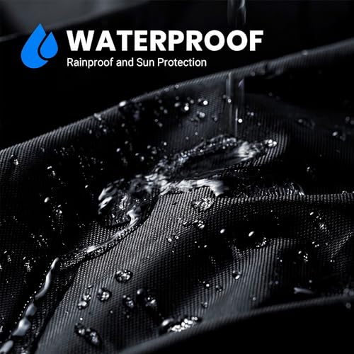 Favoto Bike Cover Outdoor Waterproof Bicycle Cover Thicken Oxford Windproof UV Sun Snow Dustproof with Lock Hole Storage Bag for Mountain Road City Bike Beach Cruiser Sport Bike | 420D Heavy Duty Bike Cover Rain Sun UV Dust Wind Proof with Storage Bag Bike Tarp for EBike Mountain Road City Bike, Black