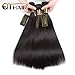 QTHAIR 14A Brazilian Virgin Hair Straight Human Hair 3 Bundles with Lace Closure(18