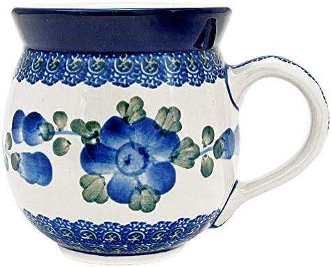 Polish Pottery Handmade 11 Ounce Bubble Mug Traditional Stoneware Pattern 070-163