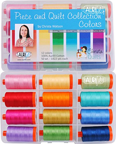 Christa Quilts Piece and Quilt Colors Aurifil Thread Kit 12 Large Spools 50 Weight CW50PQC12