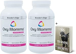 Breeders Edge Oxy Momma 2 Pack 40ct Medium & Large Dog Breed Nursing Support Soft Chews & Birth Recovery Supplements - Postnatal Vitamins for Breastfeeding Moms - Lactating Help Dog Chews with E-Book