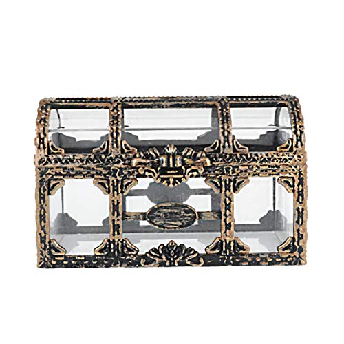 Toyvian Plastic Transparent Pirate Treasure Box Chest Box for Pirate Party Favors