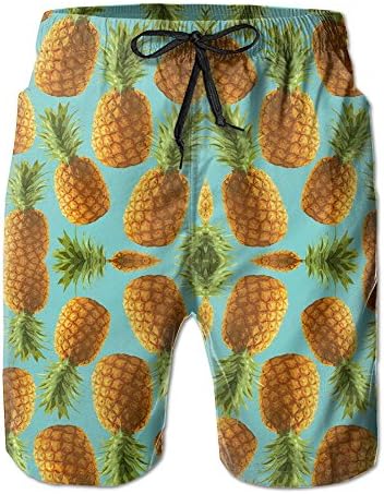 Pineapple Mens Quick Dry Swim Trunks Athletic Beach Board Shorts L