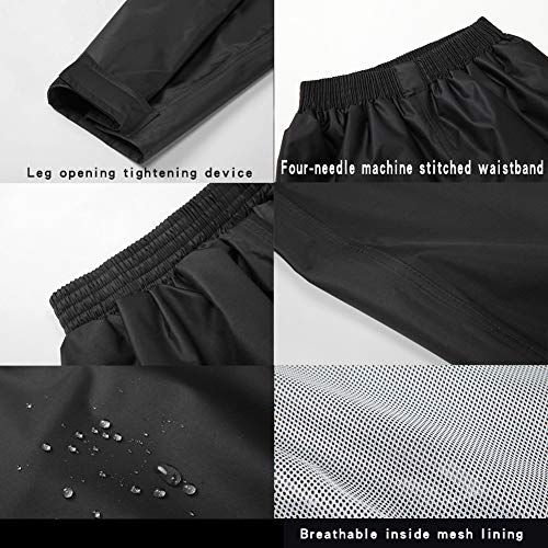 Tianwang Skynet Rainwear Unisex, Waterproof and Anti-Storm Elastic-Waist Drawstring Rain Pant for Outdoor, 4XL Black