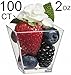 Zappy 100 Ct Elegant Square Mini Cube 2oz Clear Tasting Sample Shot Glasses 100 Ct Dessert Cups Disposable Plastic primary