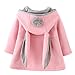 Urtrend Baby Girl's Toddler Winter Coat Jacket Outerwear Ears Hoodie(Tag 6/70,Pink)