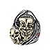 MAIKEDIAO Men's Vintage Gothic Stainless Steel Skull Head Engraved Biker Ring Band Punk Knight Jewelry Silver Gold