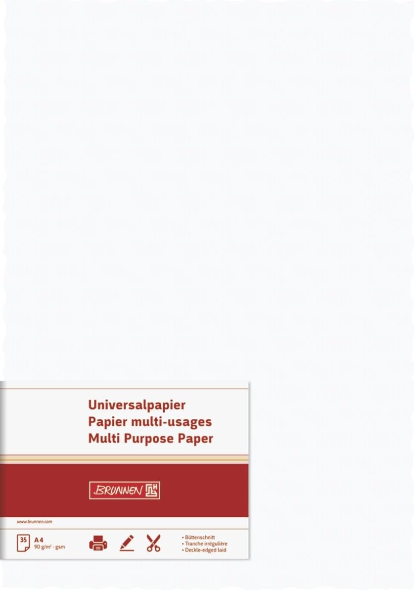 Amazon Com Brunnen Universal Deckle Edge Paper 90 Gsm 35 Sheets White Office Products