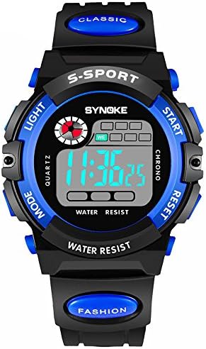 Men's Watch, Patedan Multifunction Digital Large Dial LED Alarm Date Waterproof Sports Military Wrist Watch (Blue)
