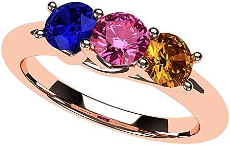 NANA Lucita Mothers Ring 1 to 6 Simulated Birthstones in Sterling Silver or 10k White Yellow & Rose Gold