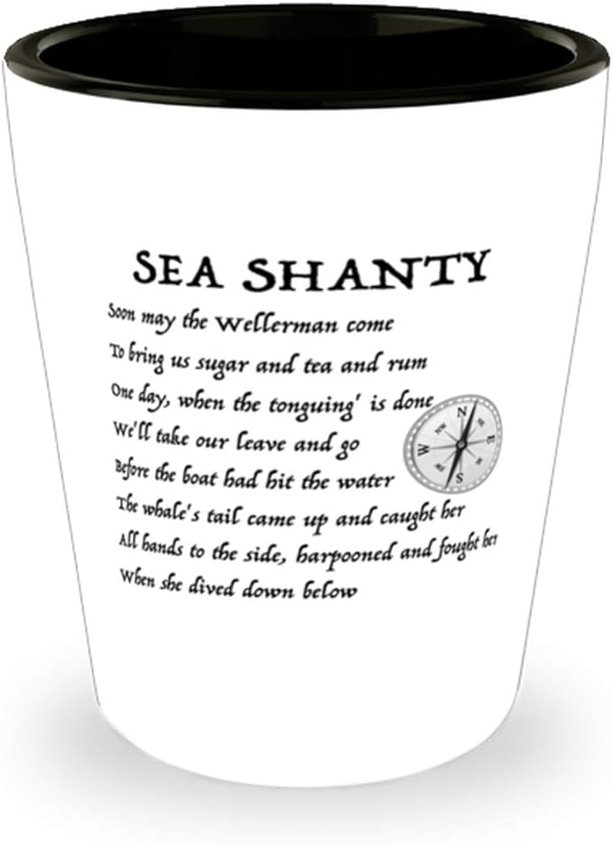 Amazon Com Sea Shanty Song Bar Shot Glass New Zealand Wellerman Lyrics Tic Tok Singers Classic Bartender Drink Jigger Shot Glasses