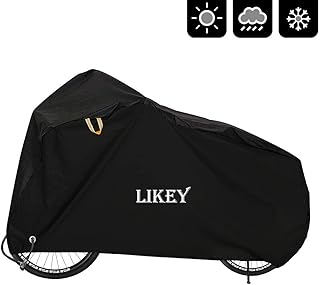 Likey Fahrradabdeckung, 200 x 110 x 70 cm,Fahrradgarage mit Schlosslöcher, Hochwertige Oxford-Gewebe Wasserfest Schutz vor Staub Regen Schnee UV