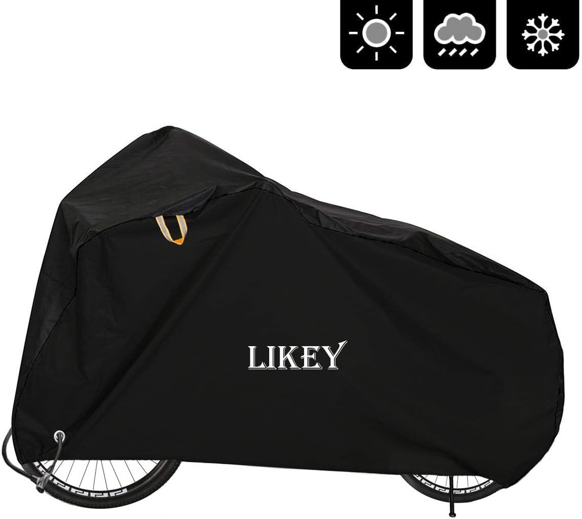 Likey Fahrradabdeckung, 200 x 110 x 70 cm,Fahrradgarage mit Schlosslöcher, Hochwertige Oxford-Gewebe Wasserfest Schutz vor Staub Regen Schnee UV