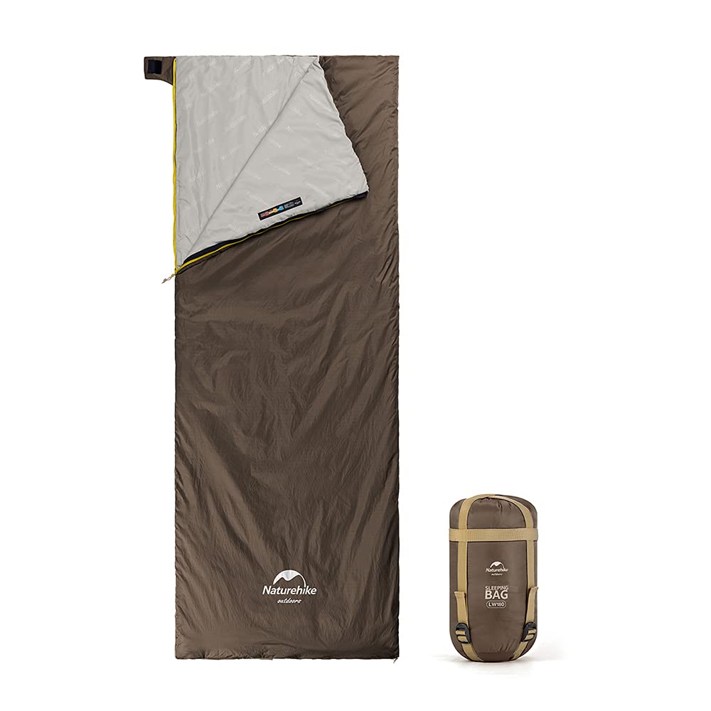 Naturehike Envelope Cotton Sleeping Bag for Adults and Kids 3-4 Season Lightweight Waterproof Camping Sleeping Equipment(Brown XL)