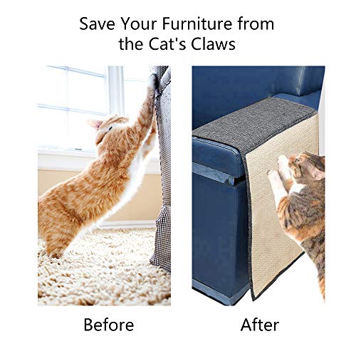 Urijk Cat Scratch Mat Sofa Shield, Cat Scratch Furniture Protector Cover for Couch Chair, Washable Durable Cat Scratching Pad to Prevent Furniture Scratching, 51" L x 18" W (Grey)