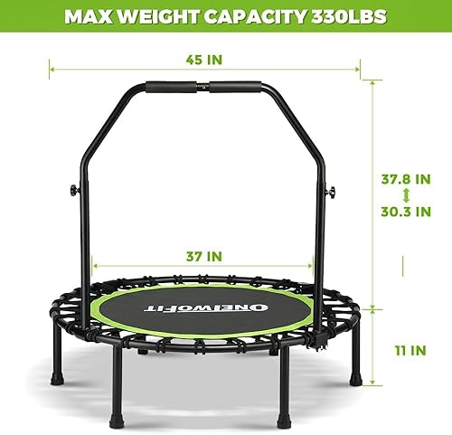 ONETWOFIT Foldable Rebounder Trampoline for Adults, 40/42/45” Mini
