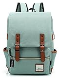 Tibes Lightweight Laptop Bag School Backpack for Student Light Green