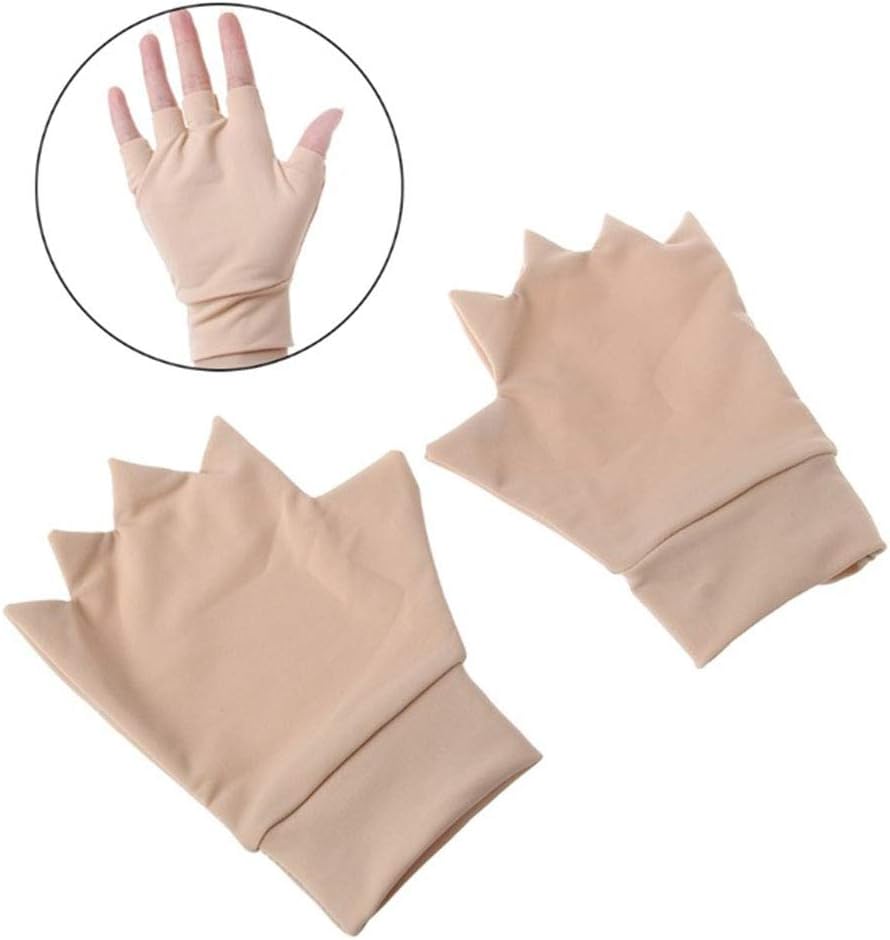 PEDIMEND Half-Finger Anti Arthritis Health Gloves (1PAIR - 2PCS), Beige - Image 5