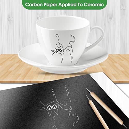 PSLER 215 Sheets Carbon Paper Sheets, Carbon Copy Paper with 5PCS Embossing Stylus for DIY Woodworking, Paper, Canvas and Other Art Craft Surfaces(A4 Size)