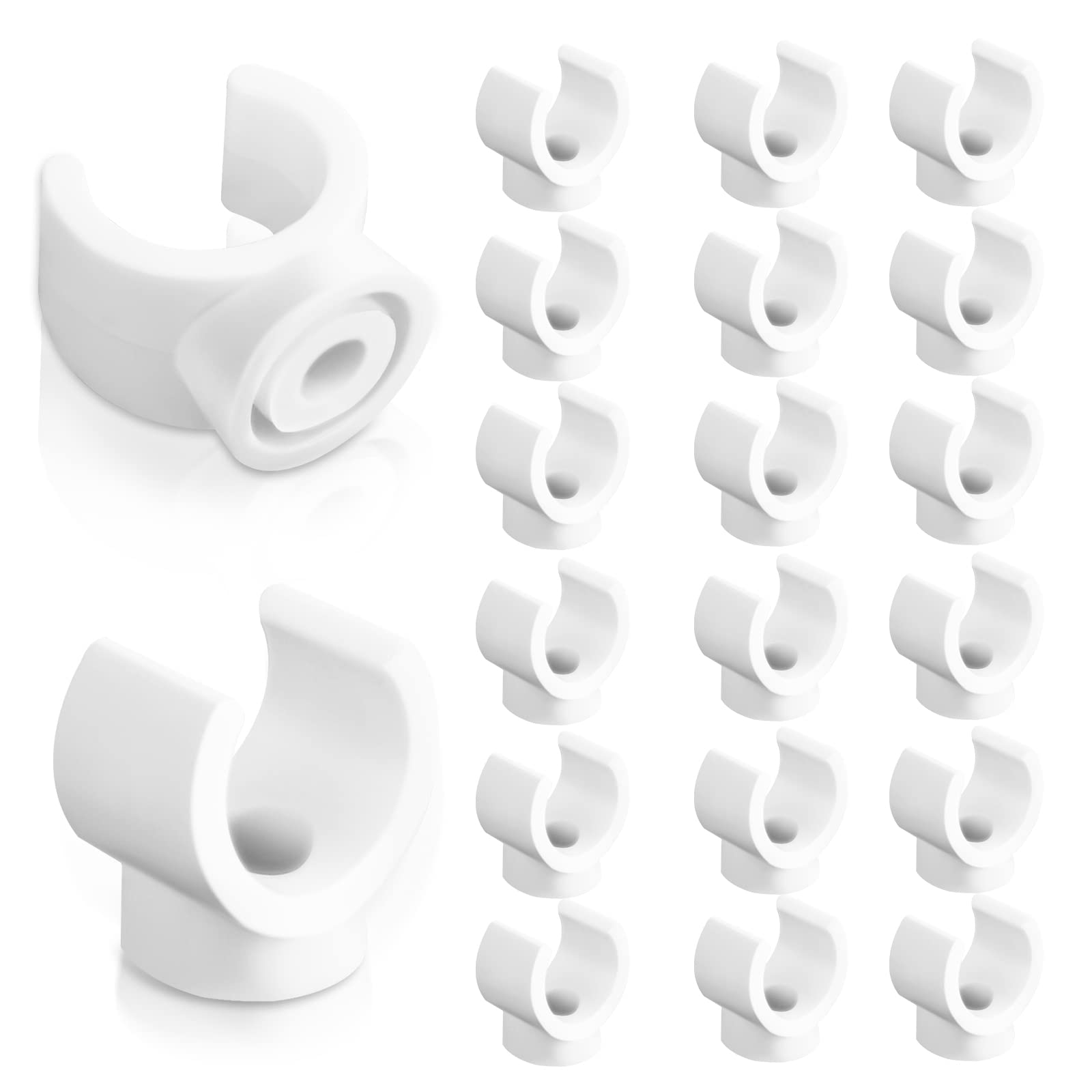 Abeillo 1/2 Inch PEX Clips Hangers Clamps Support Holder 16 mm U-Hook Hangers Water Holder Clamps Tubing Clamp Clips Socket (20 Pieces)