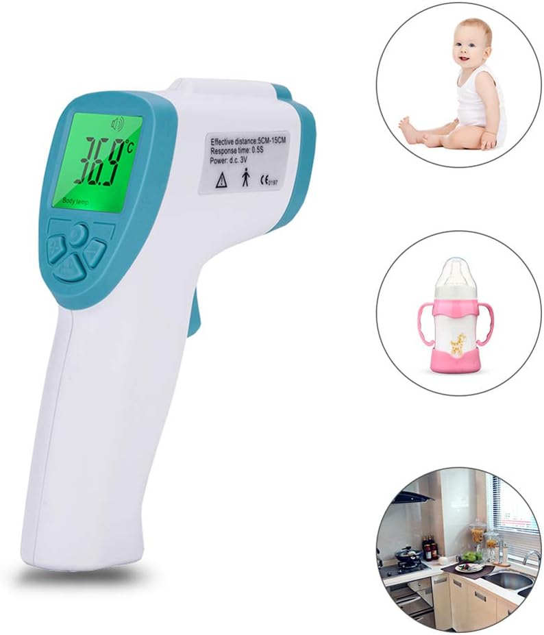 Digital Front Infrared Thermometer, WAINEO IR Laser Thermometer, Non-Contact Digital Temperature Gun, Medical Contact Fever Body Thermometer for Baby Care