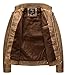Wantdo Men's Vintage Stand Collar Pu Leather Jacket US Small Yellow