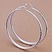 Elegant Fashion Jewelry 925 Silver Plated Stud Dangle Earings Eardrop Big Yu Wen Circle