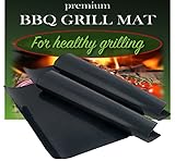 BBQ Grill Mat by Dutch Goods - Set of 2 – 100% Non-Stick Barbecue Mats for Healthy Grilling and Baking. Reusable, Dishwasher Safe Sheets, Perfect for Gas, Charcoal, Electric Grills and Ovens.