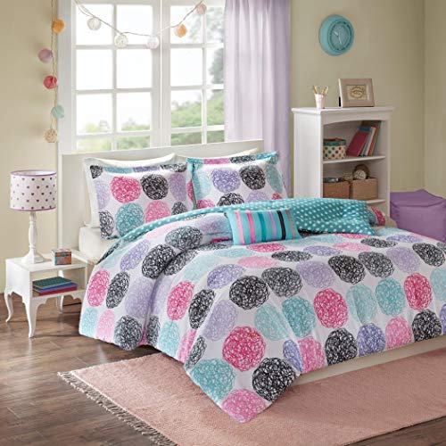 1 X Full/queen Reversible Comforter Set Pink Teal Purple Bedding Teen