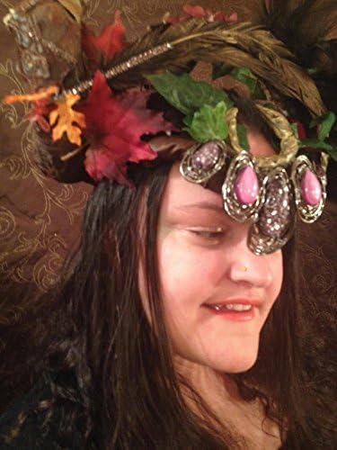 fairy king headpiece shaman headdress oberon male elf crown beltane solstice green man mens' headwear cosplay forest witch sorcerer festival
