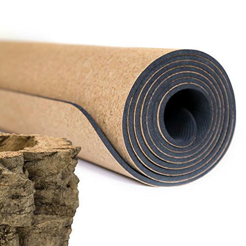 Aurorae PRO Natural Cork/Rubber Yoga Mat, Slip Free,Sustainable, Safe Non-Toxic, Free of PVC, TPE, Chemicals/Plastics. Biodegradable and Recyclable, Anti Static, Breathable, 73" x 24 1/2" x 5mm Thick.