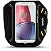 iGadgitz Black Water Resistant Lightweight Neoprene Sports Jogging Gym Armband for Motorola Moto G 4th Generation XT1622 (Moto G4) & Moto G4 Plus XT1644 with Key Slot